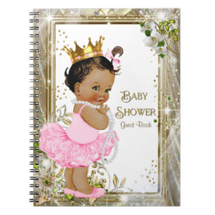 Cuaderno Libro de invitados para baby shower de princesa ba