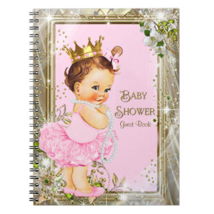 Cuaderno Libro de invitados para baby shower de princesa ba