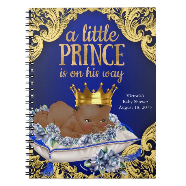 Cuaderno Libro de invitados para baby shower de príncipe (Frente)