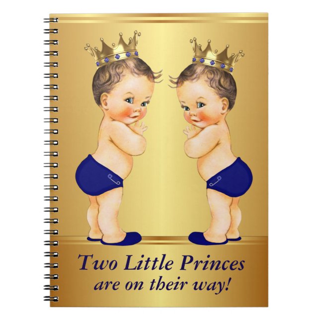 Cuaderno Libro de invitados para baby shower de príncipe ge (Frente)