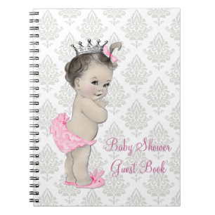 Cuaderno Libro de invitados para baby shower Princesa Rosa 