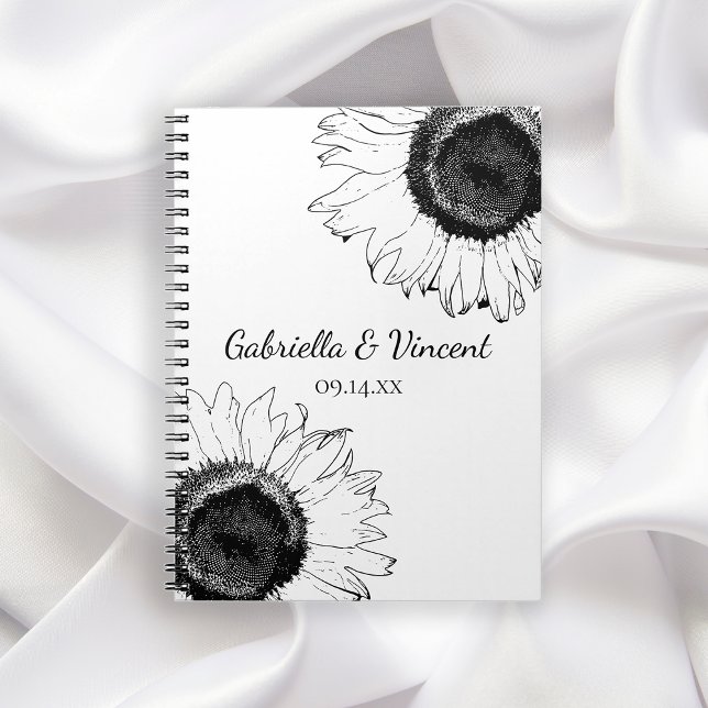 Cuaderno Libro de invitados para Bodas de girasoles blancos (Subido por el creador)