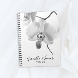 Cuaderno Libro de invitados para Bodas de orquídeas negras 