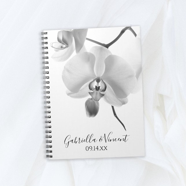 Cuaderno Libro de invitados para Bodas de orquídeas negras  (Perfect to use as a guest book or advice book for your bridal shower or wedding.)