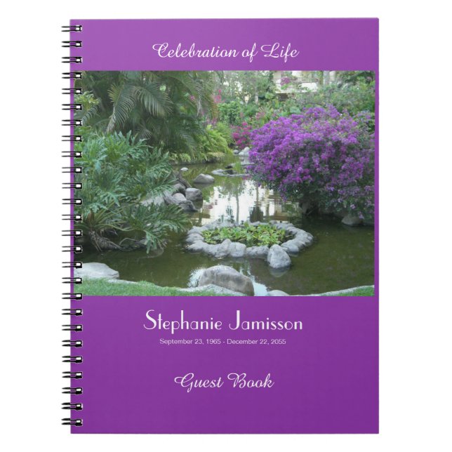 Cuaderno Libro de Invitados para Celebración de la Vida, Fl (Frente)