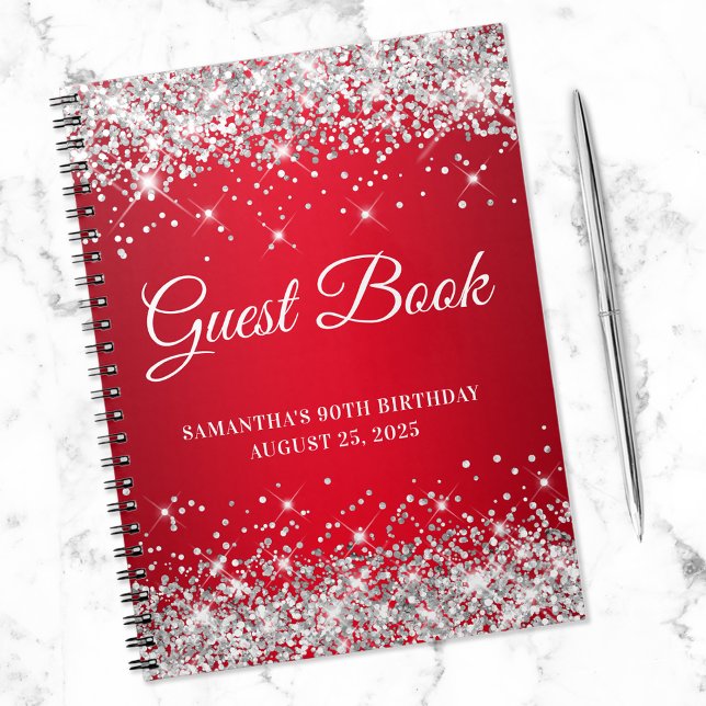 Cuaderno Libro de invitados para cumpleaños 90 de brillo pl (Subido por el creador)