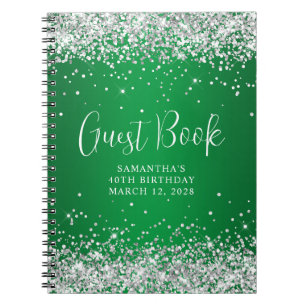Cuaderno Libro de invitados para cumpleaños número 40 con b