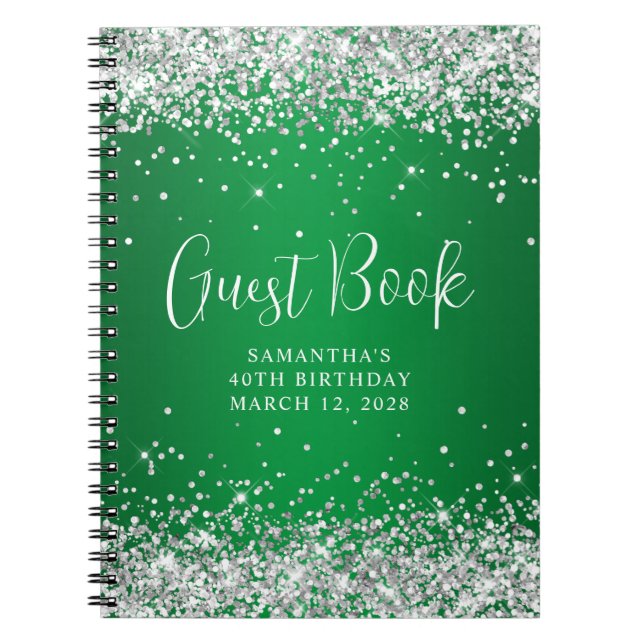 Cuaderno Libro de invitados para cumpleaños número 40 con b (Frente)
