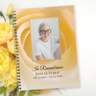 Cuaderno Libro de invitados para el funeral de la Flor de R