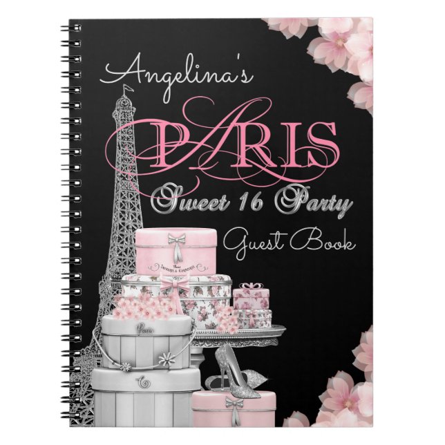 Cuaderno Libro de invitados para fiesta de cumpleaños en Pa (Frente)