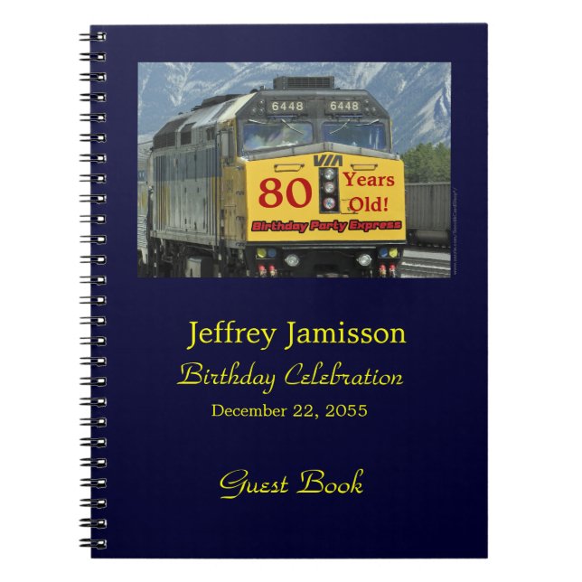 Cuaderno Libro de invitados para fiesta de cumpleaños númer (Frente)