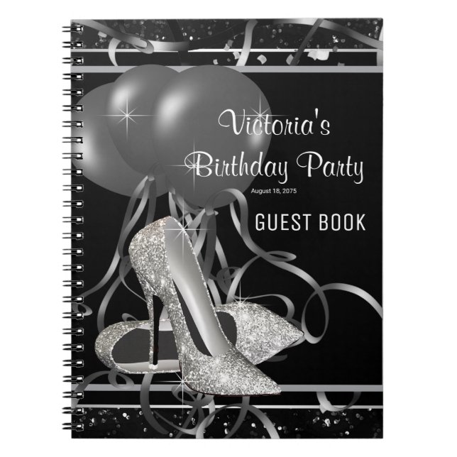 Cuaderno Libro de invitados para Fiestas de zapatos de tacó (Frente)