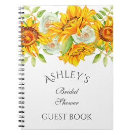 Cuaderno Libro de invitados personalizado de Sunflower Wate