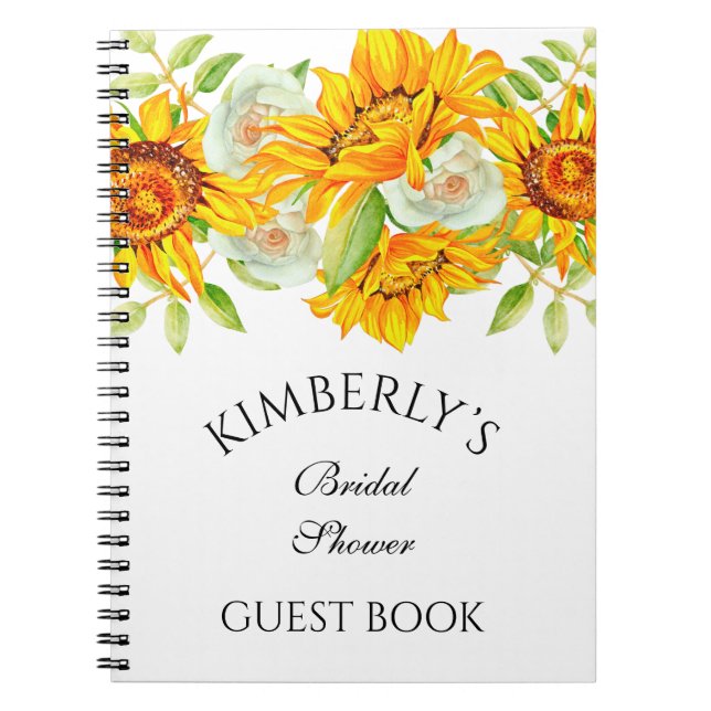 Cuaderno Libro de Invitados Personalizado Floral Acuarela G (Frente)