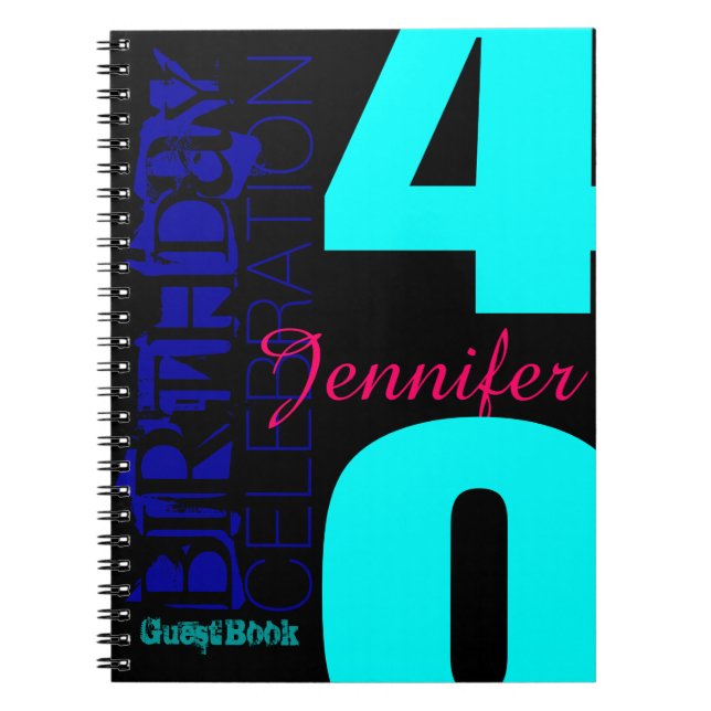 Cuaderno Libro de invitados POP de cumpleaños 40 personaliz (Frente)