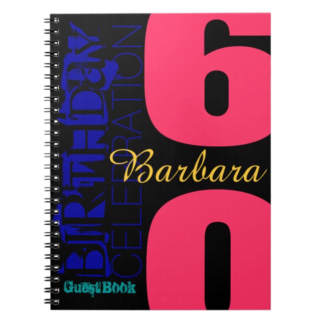 Cuaderno Libro de invitados POP de cumpleaños 60 personaliz (Frente)