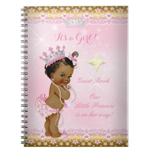 Cuaderno Libro de invitados Princesa Baby Shower Rosa Niña 