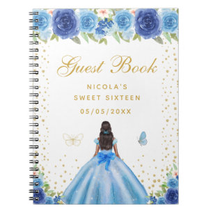 Cuaderno Libro de invitados Princesa de Dieciséis Años con