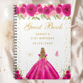 Cuaderno Libro de invitados Princesa Princesa Floral Pink H