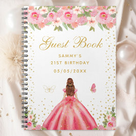 Cuaderno Libro de invitados Princess Hair Princess Pink Flo
