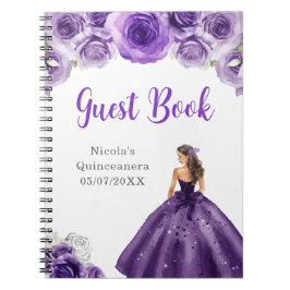 Cuaderno Libro de invitados Princess in Dark Purple Quincea