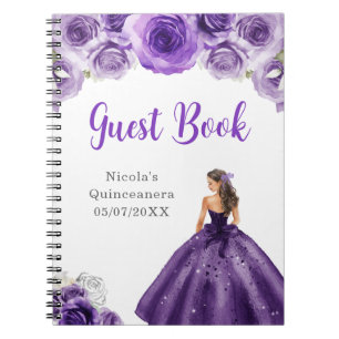 Cuaderno Libro de invitados Princess in Dark Purple Quincea