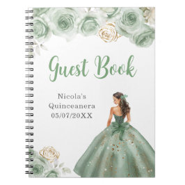Cuaderno Libro de invitados Princess in Sage Green Quincean