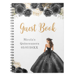 Cuaderno Libro de invitados Quinceanera sobre Princesa de c