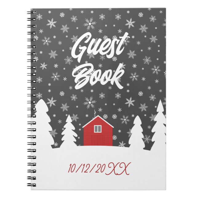 Cuaderno libro de invitados rojo hygge (Frente)