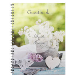 Cuaderno Libro de invitados Romantic Spring Flower Floral L