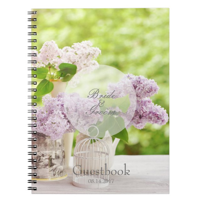 Cuaderno Libro de invitados Romantic Spring Flower Floral L (Frente)