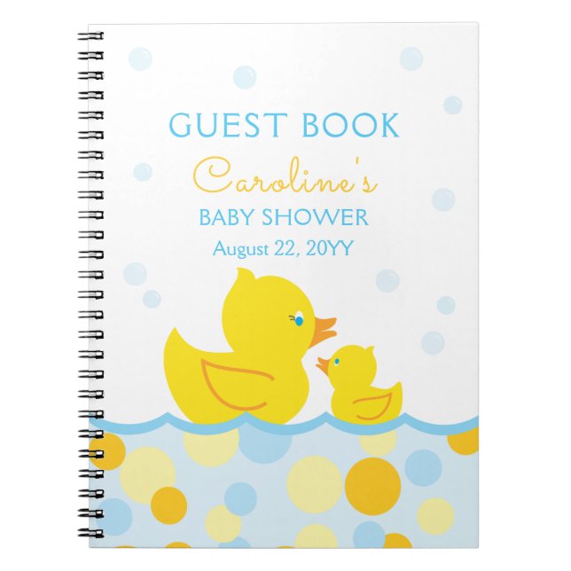 Cuaderno Libro de invitados Rubber Ducky Baby Shower (Frente)