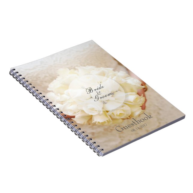 Cuaderno Libro de invitados sobre el Bouquet de las Bodas d (Lado Derecho)