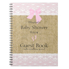 Cuaderno Libro de la arpillera y de huésped de Baby Shower