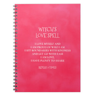 Cuaderno Libro de la Campana de Amor de la Bruja Rosa Roja