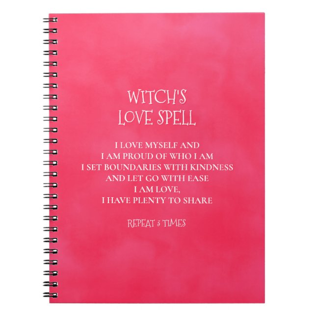 Cuaderno Libro de la Campana de Amor de la Bruja Rosa Roja (Frente)