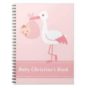 Cuaderno Libro de la niña - La cigüeña entrega una bebé