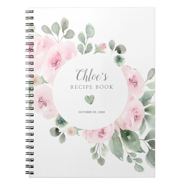 Cuaderno Libro de la receta de Eucalyptus Bridal Shower (Frente)