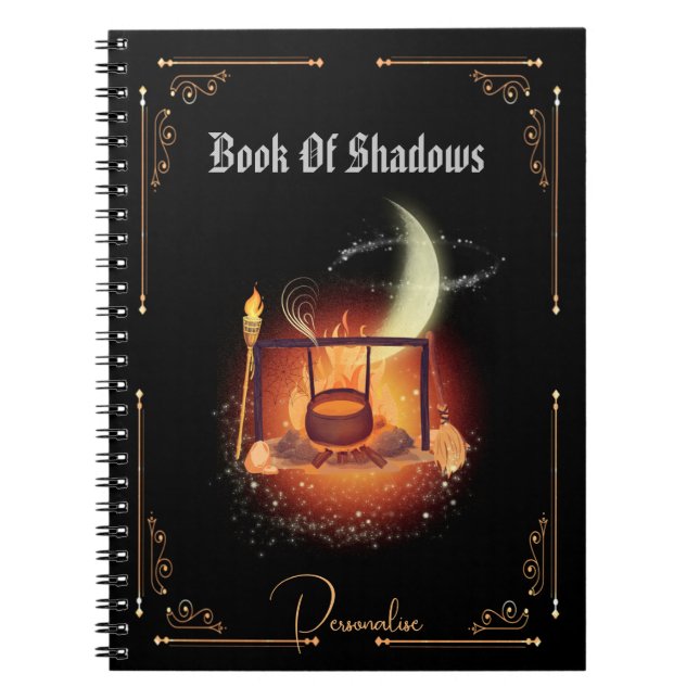 Cuaderno Libro De Las Sombras Cauldron Diario Negro (Frente)