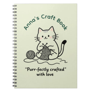 Cuaderno Libro de manualidades de gato adorable con diseño 