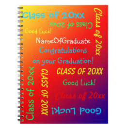 Cuaderno Libro de memoria de graduación, rojo vivo Naranja 