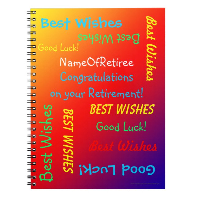 Cuaderno Libro de memoria de jubilación, arcoiris vivo (Frente)