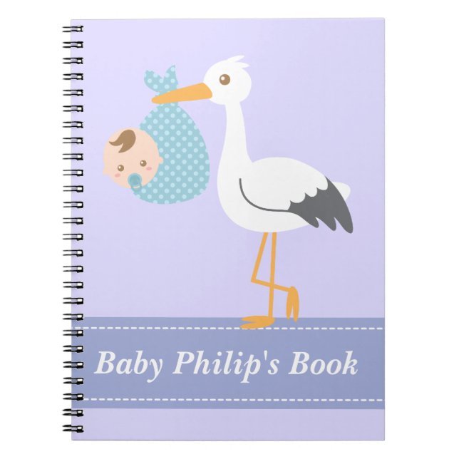 Cuaderno Libro de Niño - La Cigüeña Entrega un Niño (Frente)