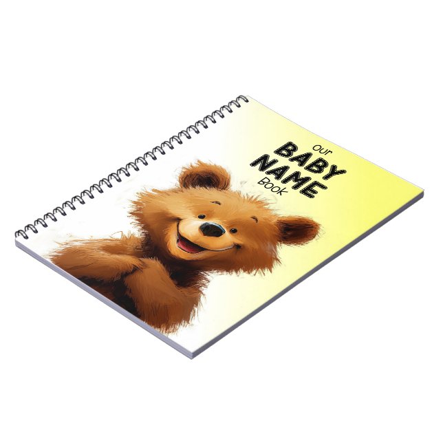 Cuaderno Libro de nombres de bebé oso lindo (Lado Izquierdo)