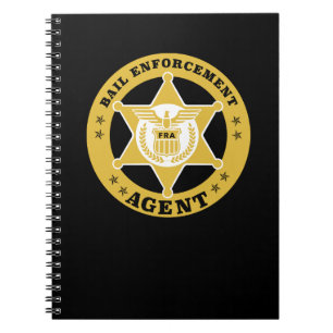 CUADERNO LIBRO DE NOTAS DE BADGE, AGENTE DE EJECUCIÓN DE LA