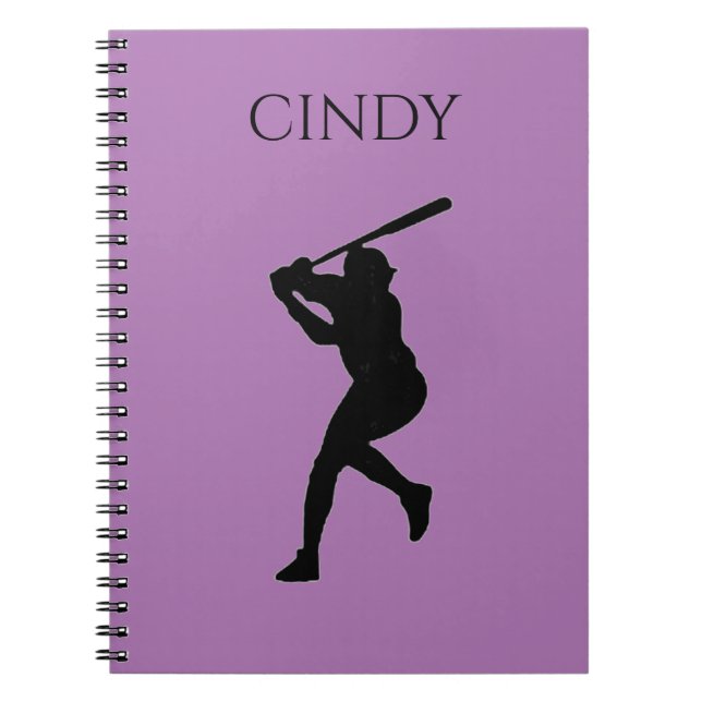 CUADERNO LIBRO DE NOTAS DE BÉISBOL CON NOMBRE PERSONALIZADO (Frente)