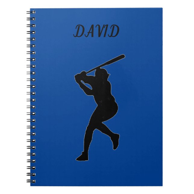 CUADERNO LIBRO DE NOTAS DE BÉISBOL CON NOMBRE PERSONALIZADO (Frente)