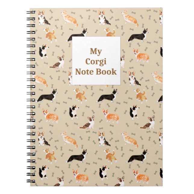 Cuaderno Libro de notas de corgi mixto (Frente)
