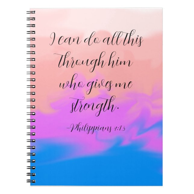 Cuaderno Libro de notas de Filipinas 4:13 (Frente)
