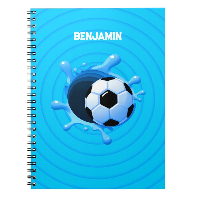 Cuaderno Libro de notas de la pelota de fútbol personalizad (Frente)